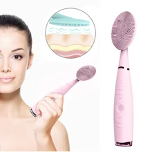 Silicone Electric Cleansing Instrument Electric Face Washing Brush Ultrasonic Cleaning Face Cleaning Tool Waterproof Face Brush ultrasonic electric cleaning instrument waterproof silicone brush facial brush facial pore cleaning