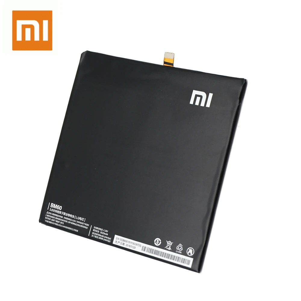 Дешево Оригинальный аккумулятор для планшета Xiao mi BM60 для Xiaomi mi Pad 1 mi pad 1 A0101, аккумулятор емкостью 6520 мАч