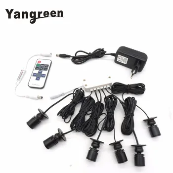 

12pcs/lot 1.5W LED Spotlights Mini led Ceiling Down Lighting RF controller DC 12V AC85-265V White Warm White Lighting Bulb With