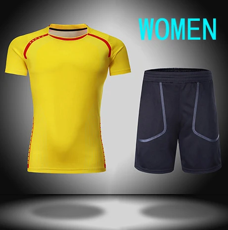 Quick dry Бадминтон рубашка с короткими рукавами пинг-понг футболка, Настольный теннис костюмы, для мужчин дышащие пота разряда комплект спортивной одежды LY58 - Цвет: Women Yellow