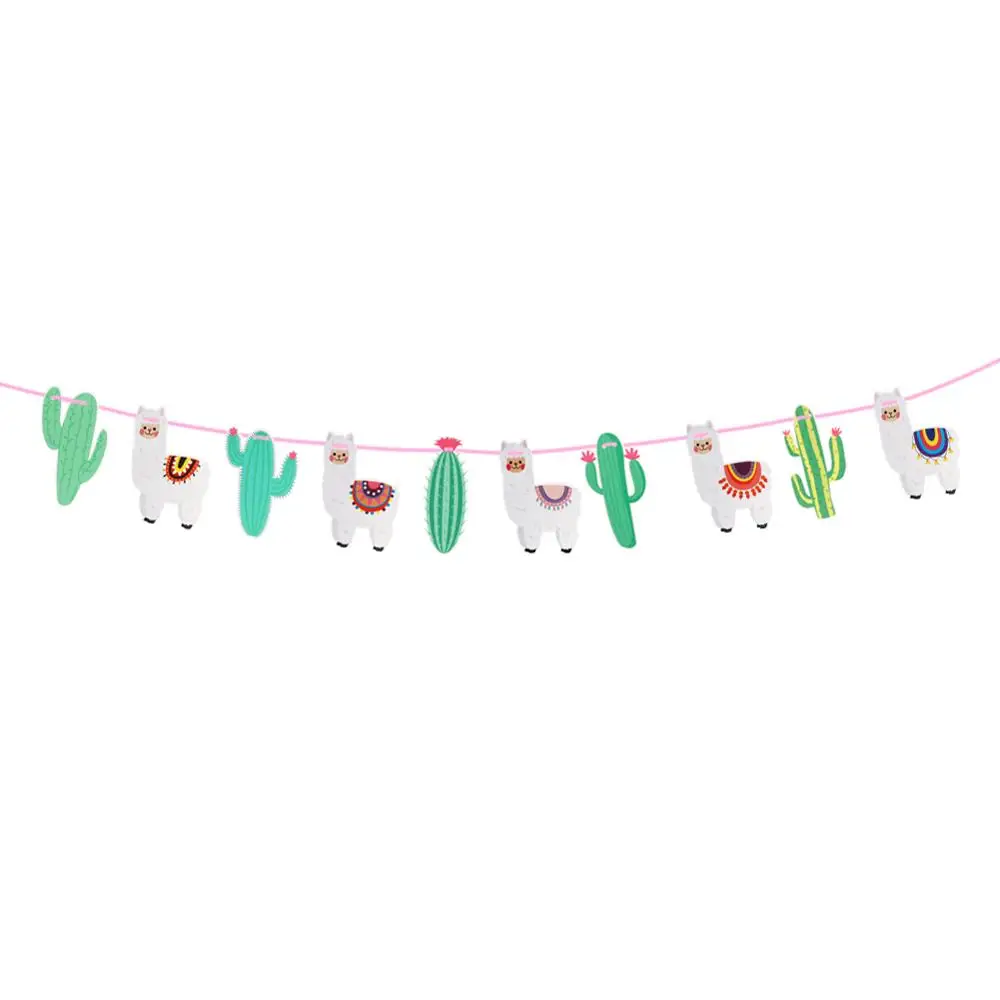 OurWarm Llama День Рождения украшения мультфильм животных фольга Гелиевый шар Альпака кактус торт Топпер бумажный баннер подарочные пакеты