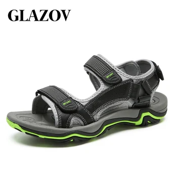 

GLAZOV Hot Sale New Fashion Summer Leisure Beach Men Shoes High Quality Leather Sandals The Big Yards Men's Sandals Size 38-45