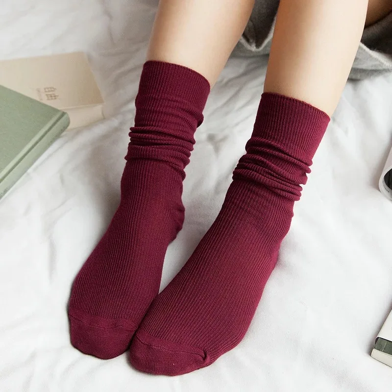 2016 High Quality Pure Color Cute Long Socks Brand harajuku Socks Women
