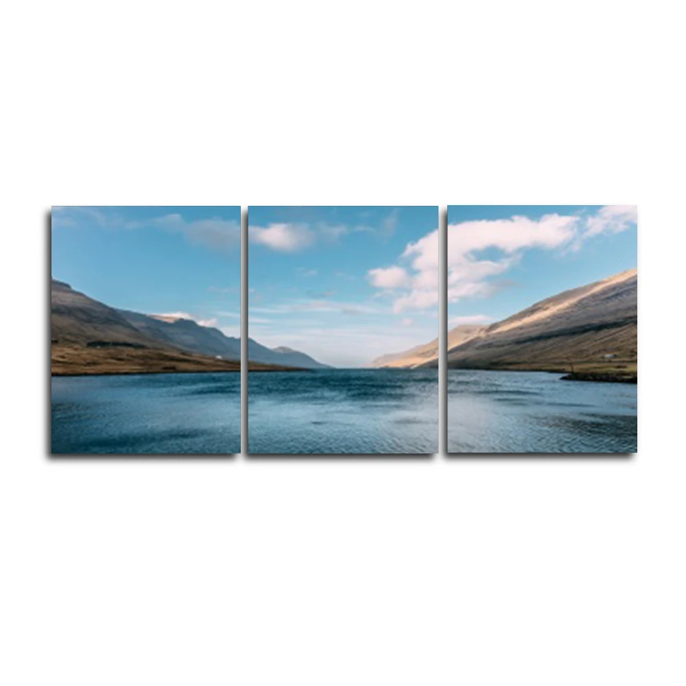 

Laeacco Nordic 3 Panel Mountain Water Outside Posters and Prints Wall Art Home Living Room Decor Canvas Paintings Calligraphy