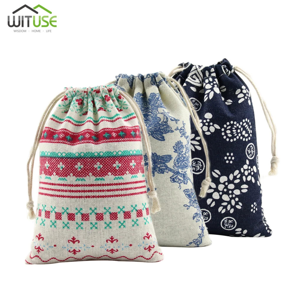 

5pcs/lot Linen Cotton Bag 10x13cm 13x18cm Muslin Cosmetics Gifts Jewelry Packaging Bags Cute Drawstring Gift Bag & Pouches