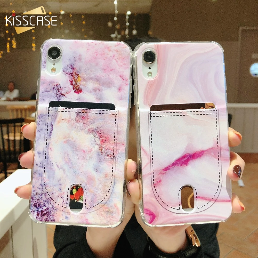 

KISSCASE Marble Case For iPhone 6 7 8 Plus X XS Max XR Shockproof TPU Card Slot Case For iPhone 5 5S SE 6 6S Plus Silicone Cover