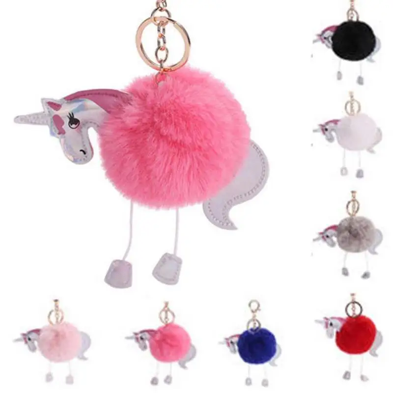 plush unicorn keyring