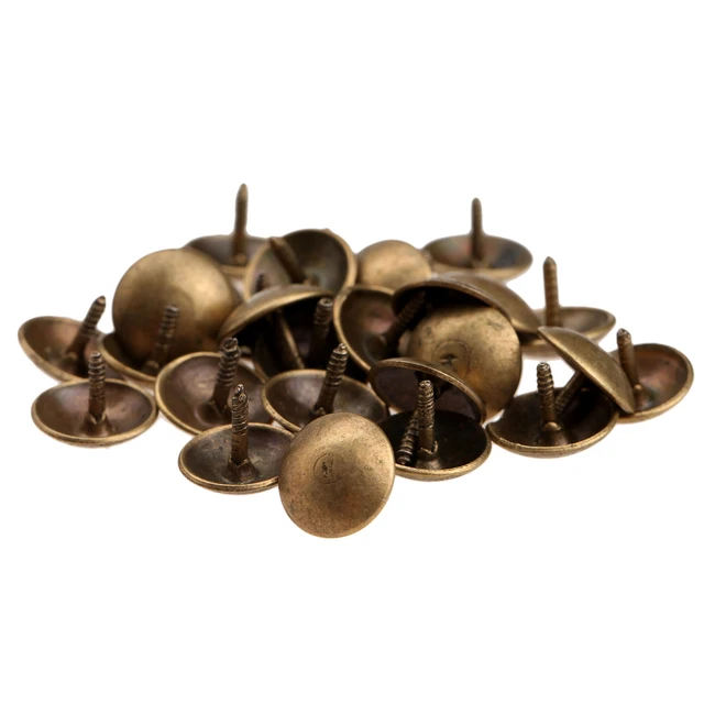 Chinchetas decorativas de bronce antiguo para tapicería, tachuelas  decorativas para sofá, caja de regalo, 100 piezas