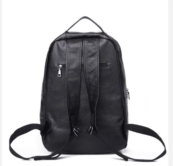 Couro genuíno unisex grande capacidade ourdoor lazer mochila