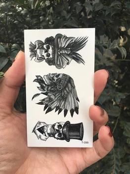 

2018 New Waterproof Temporary Tattoo Sticker Indian leader feather skull gentleman Water Transfer fake flash tatoo for man women
