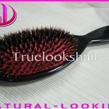 Самый продаваемый пластиковый гребень черный с красным цветом мягкий уход дикие кабаны щетина петля кисти гребень для волос инструмент для наращивания волос