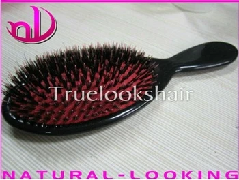 

2019 Best-selling Plastic comb black with Red color Softer care wild boar bristle loop brushes hair comb for hair extension tool