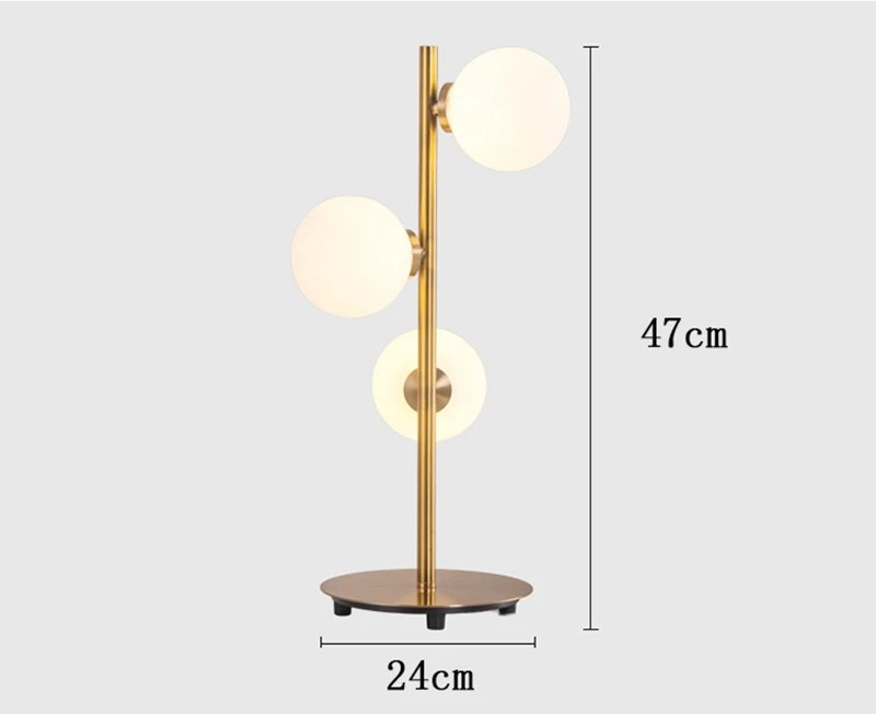 Светодиодный скандинавский минималистичный современный стеклянный стол, лампа с круглыми шариками, настольная лампа, украшение для комнатной спальни, для чтения, домашнее освещение