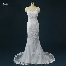 Gorgeous Sheath Wedding Dresses 2017 Vestido De Noiva Sereia Sweep Train Backless Spaghetti Straps Tulle Bridal Dresses Gowns