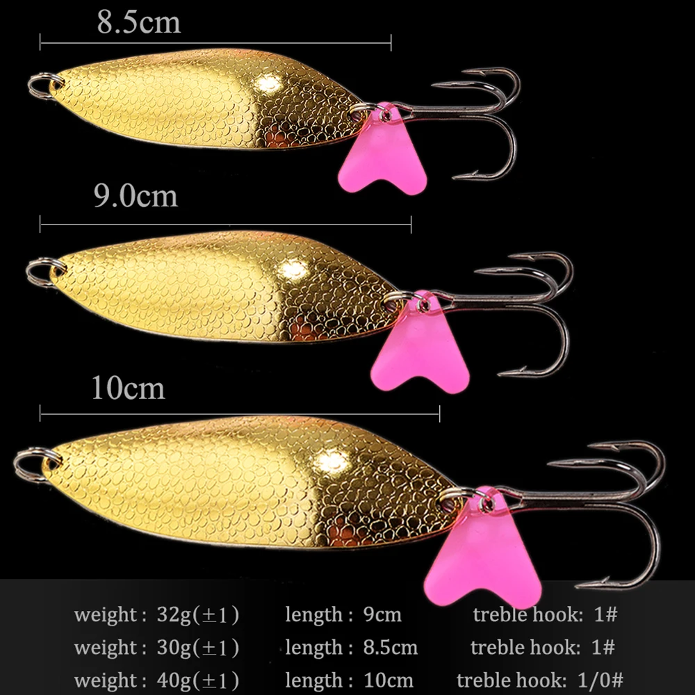 FTK 1PC Spoon Fishing Lure 8 Colors 30g/32g/40g With Treble Hook 35647-BN Bass CrankBait Spoon Crank Bait Pesca Tackle FTK 1PC Spoon Fishing Lure 8 Colors 30g/32g/40g With Treble Hook 35647-BN Bass CrankBait Spoon Crank Bait Pesca Tackle