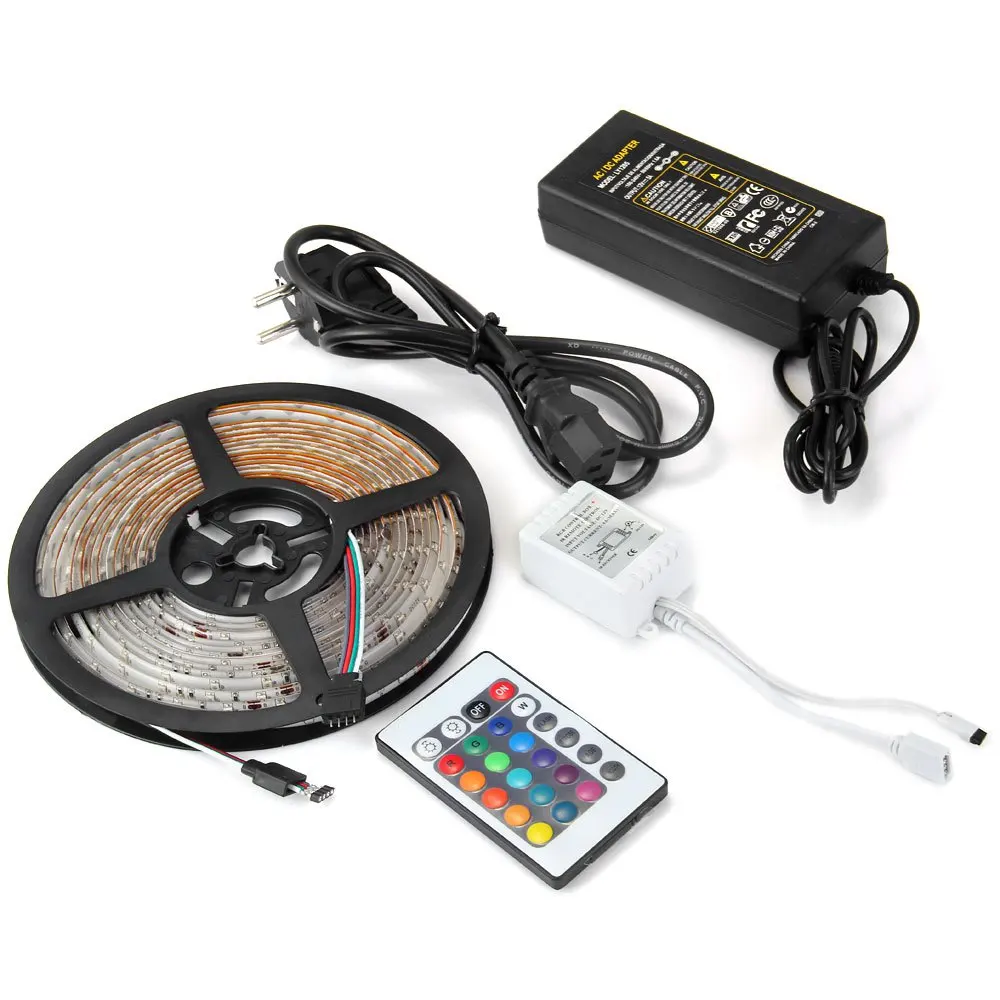 5m 24W 300 SMD 3528 LEDs IP65 Water Resistant RGB Strip Light Strip