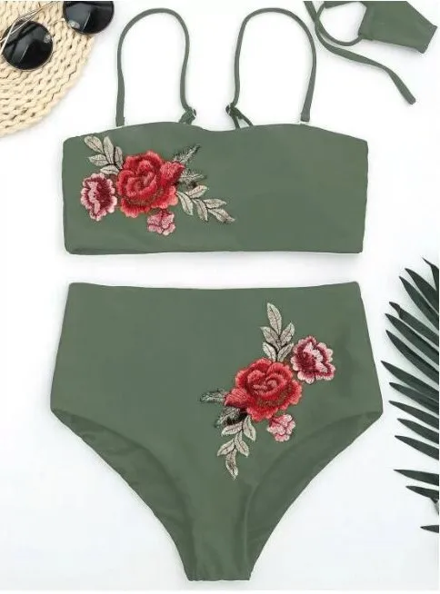 

2019 spring and summer new embroidered applique women's solid color sexy split
