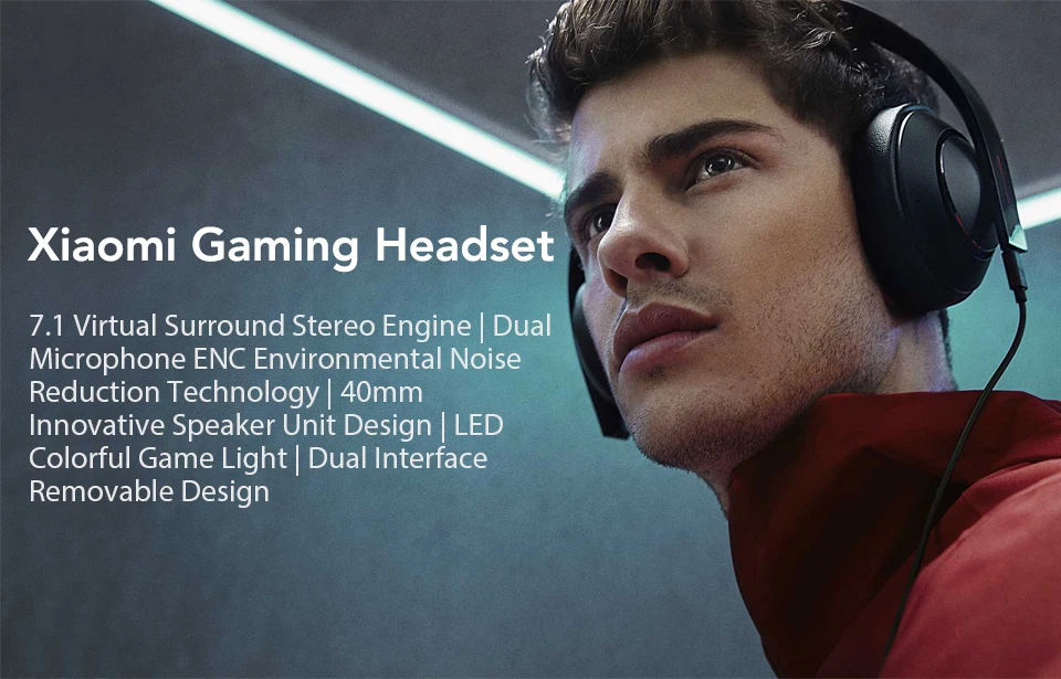 Xiaomi Gaming Headset 7.1 Surround Sound Grephene LED Headphone With Double Mic Noise Reduction Heavy Bass Stereo for PC (1)
