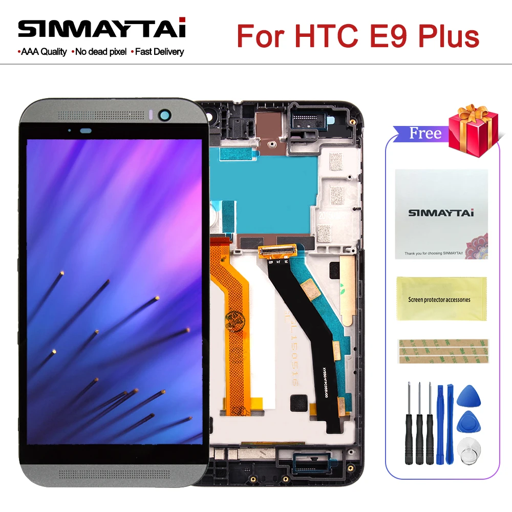 5 дюймов новый для HTC One E9 Plus LCD сенсорный экран с рамкой дисплей дигитайзер сборка