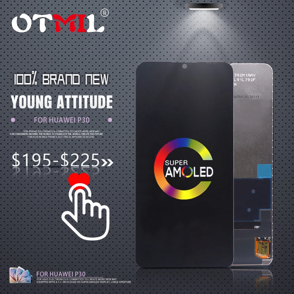 

OTMIL 100% New for Huawei P30 LCD Display Touch Screen Digitizer Assembly ELE-L29 ELE-L09 ELE-L04 for HUAWEI P30 Display #1