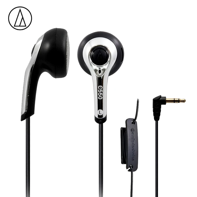 Оригинальный Audio Technica ATH C550 проводные наушники с тремя полосами выравнивания