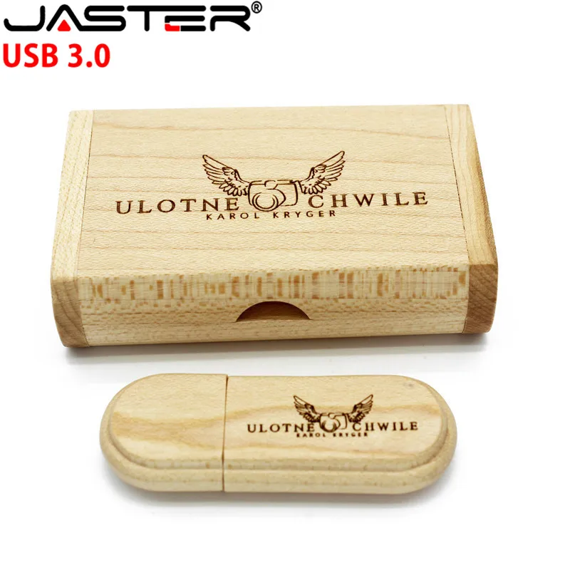 JASTER (1 шт. бесплатный логотип) деревянный USB3.0 + упаковочная коробка usb флеш