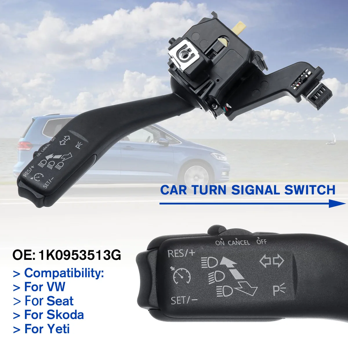 

NEW Car Turn Control Switch Turn Signal Switch 1K0953513G For VW Jetta For Golf 5 6 For MK6 VI Jetta Plus GTI MK5 For Skoda