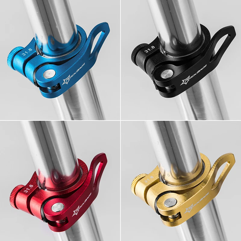 ROCKBROS Cycling MTB Bike Bicycle Aluminum Ultralight Quick Release Bike Seat Post Seatpost Bike Clamp 31.8mm 34.9mm 40g 4Color ROCKBROS Cycling MTB Bike Bicycle Aluminum Ultralight Quick Release Bike Seat Post Seatpost Bike Clamp 31.8mm 34.9mm 40g 4Color
