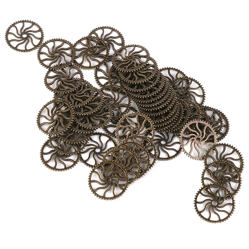 

Vintage Steampunk Gear Wheel Pendant DIY Charms 2.5cm 50pcs Antique Bronze