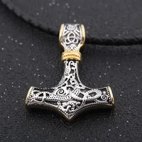 925 Sterling Silver Viking thor's hammer pendant necklace with real leather and keel chain as gift - Image 3