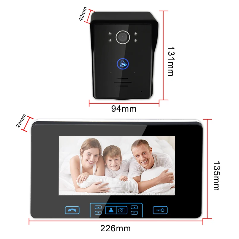 US $103.50 Saful 7 Inch Wireless Video Doorbell Intercom 24ghz Digital Door Phone System With 1 Monitor Doorbell Camera Doorbell