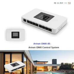 ArtNet-DMX-8S светодио дный Управление ler; Artnet чтобы DMX512 преобразователь сигнала; 512 входной канал выход 8 портов Artnet-DMX Управление Системы