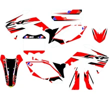 Full Graphics Background Stickers DIY Customizable number Name decal For Honda CRF250 CRF 250 450 2010- 2013 CRF450 2009-2012