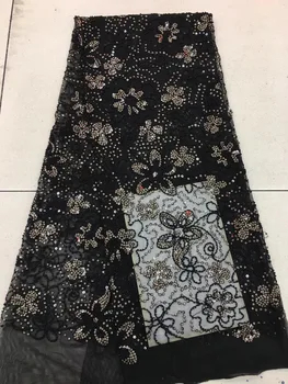 

French mesh lace fabric 2018 high quality sequined lace African lace fabric embroidery mesh gauze lace fabric RF25701