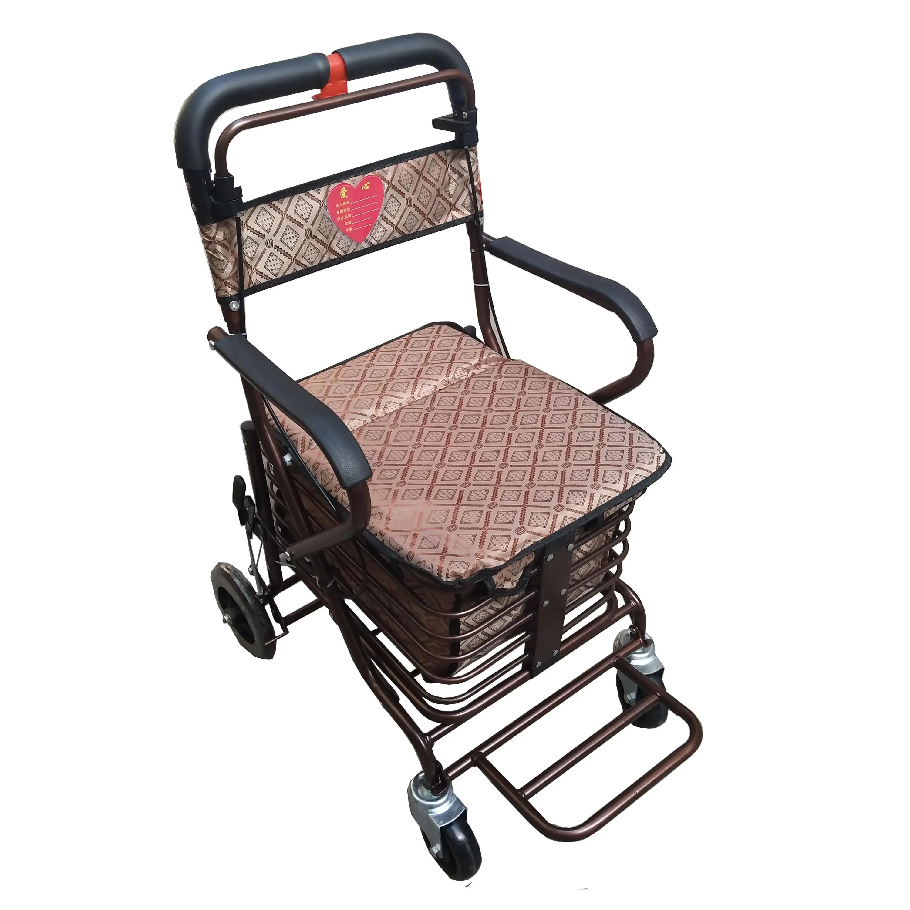 Seniors shopping trolleys folding hand push can sit assisted car ...