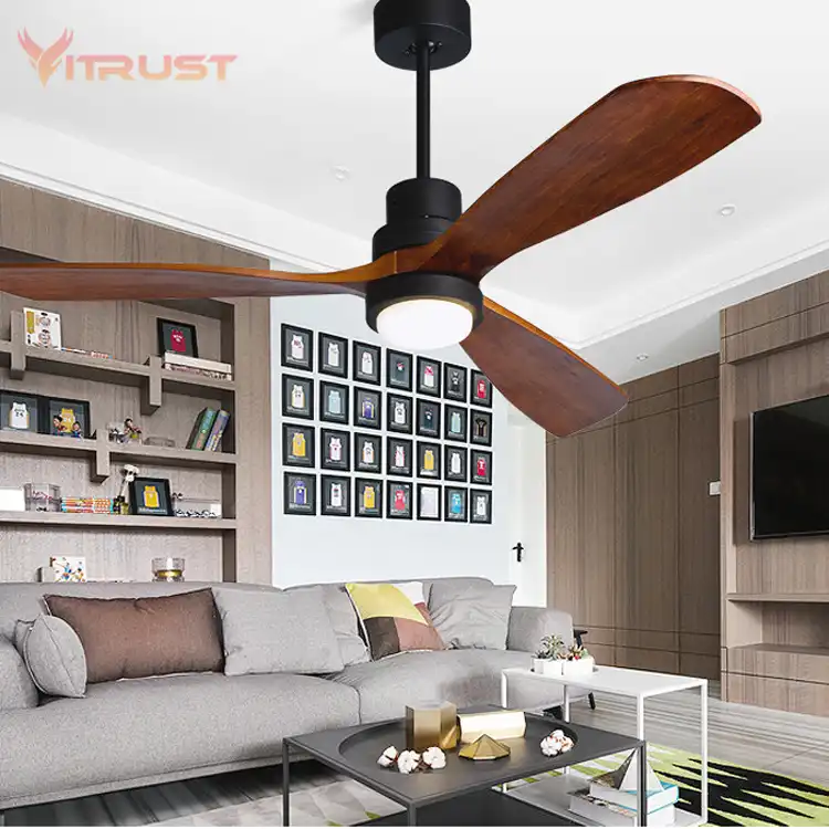 Retro Ceiling Fan Light Led Fan Chandelier Wooden Led Flush Mount