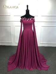 2018 Новое поступление Длинные вечерние платья Элегантный 3D цветочный цветок шифон этаж Длина вечернее платье вечерние платье