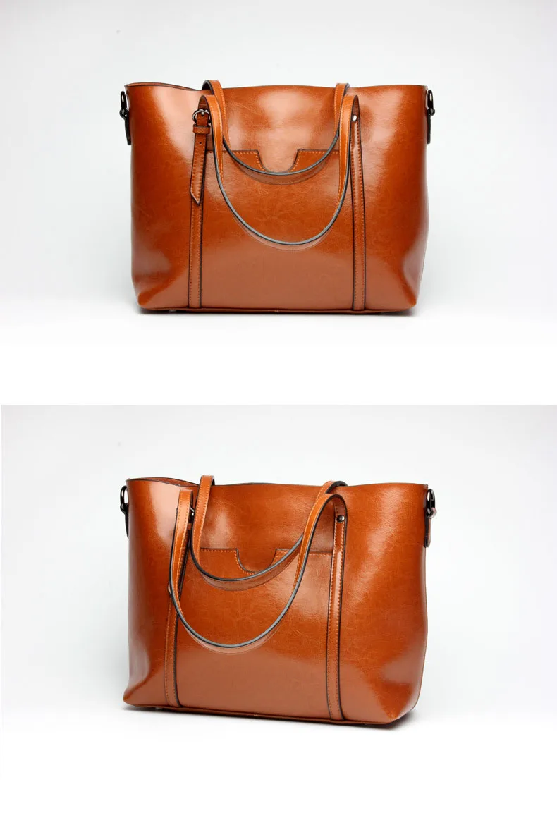 Простая модная женская сумка из натуральной кожи, сумка для покупок, большие сумки через плечо, Женская Повседневная сумка на плечо, сумка-тоут