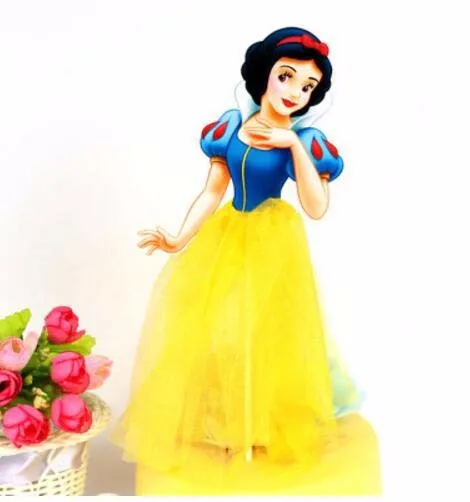 1 шт., Принцесса Аврора, топперы для кексов, забавные детские украшения на день рождения для мероприятий, вечеринок, свадьбы - Цвет: Snow White Princess