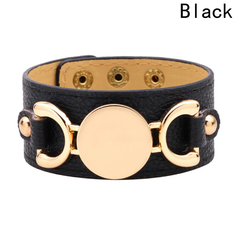 

2018 new cuff bracelets & bangles with for women christmas fashion charm bracelets 3 row buckle wide PU leather