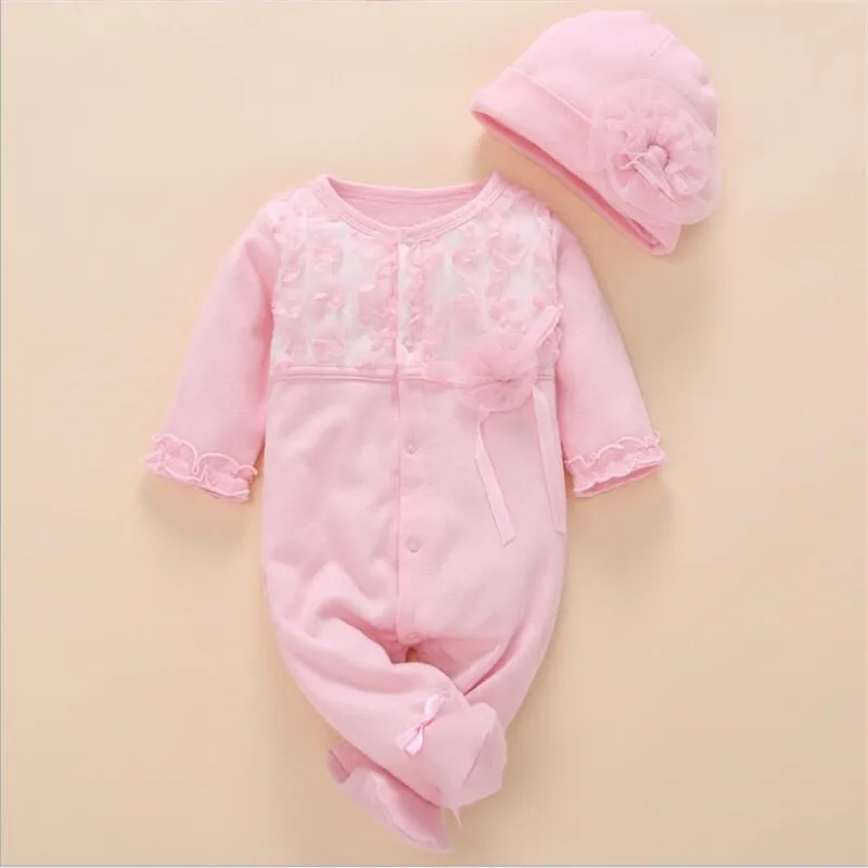 LILIGIRL/одежда для малышей; Новинка г.; комбинезоны для новорожденных+ шапка; комбинезон для девочек; одежда с длинными рукавами; костюм для младенцев - Цвет: Ali757P