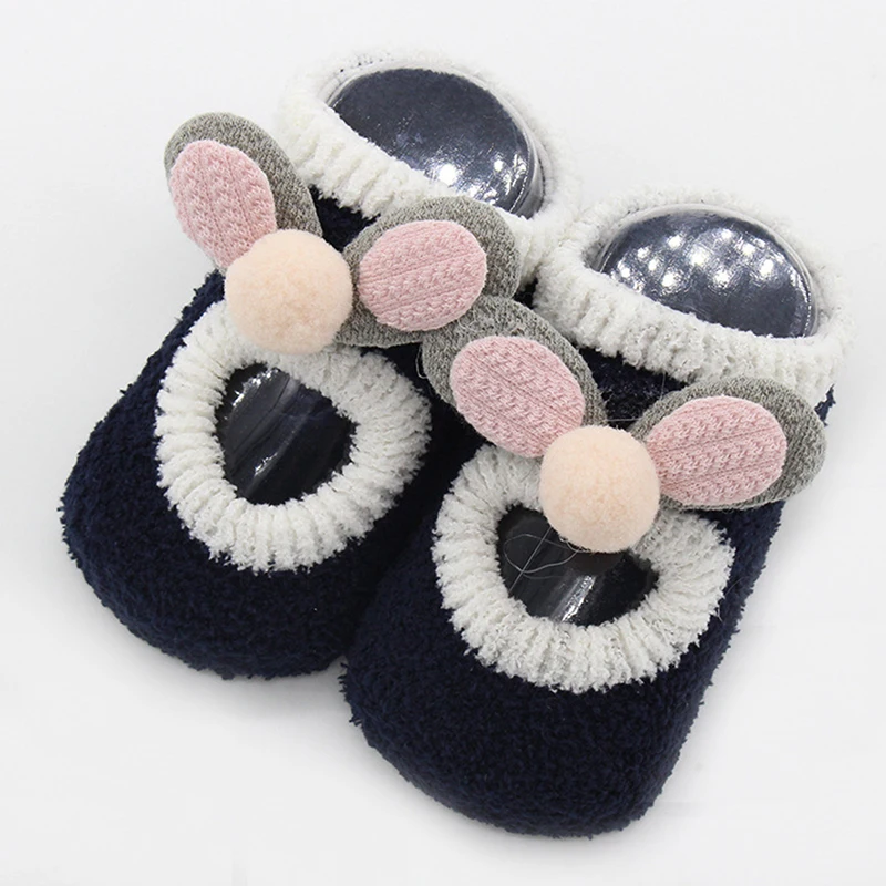 Милые детские носки с героями мультфильмов мягкие коралловые флисовые Носки для маленьких девочек, Нескользящие теплые домашние носки-тапочки для детей