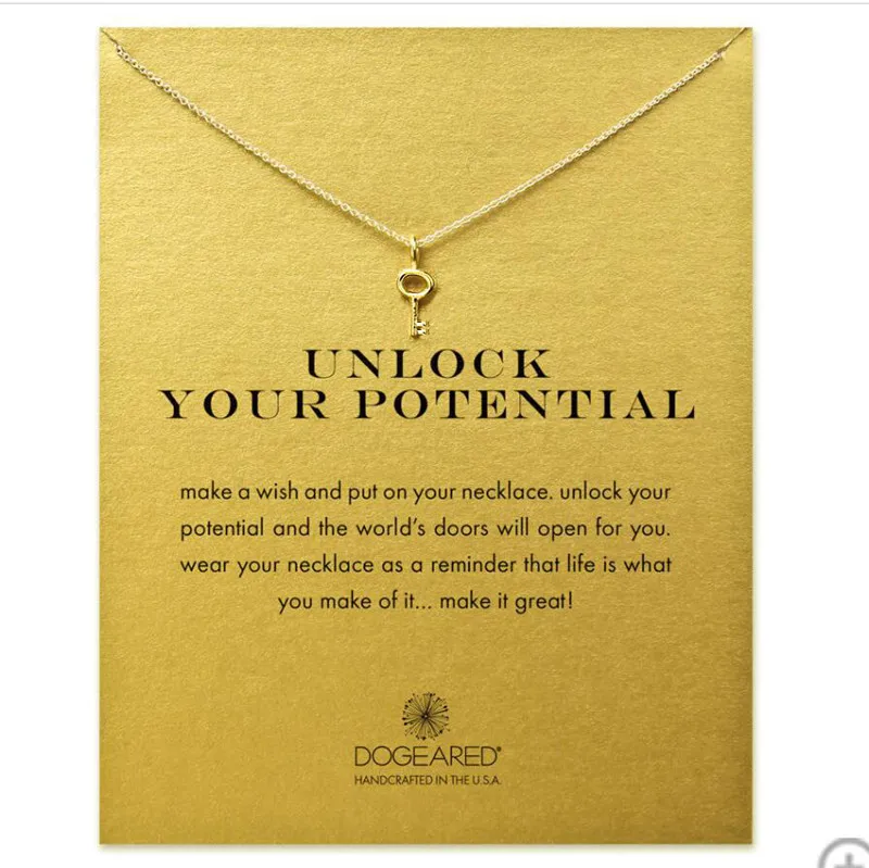 

Fashion Hot style Key Polished Protected Gold With Card Pendant Necklace For Women Choker Necklace Fashion Jewelry Accessory Gif