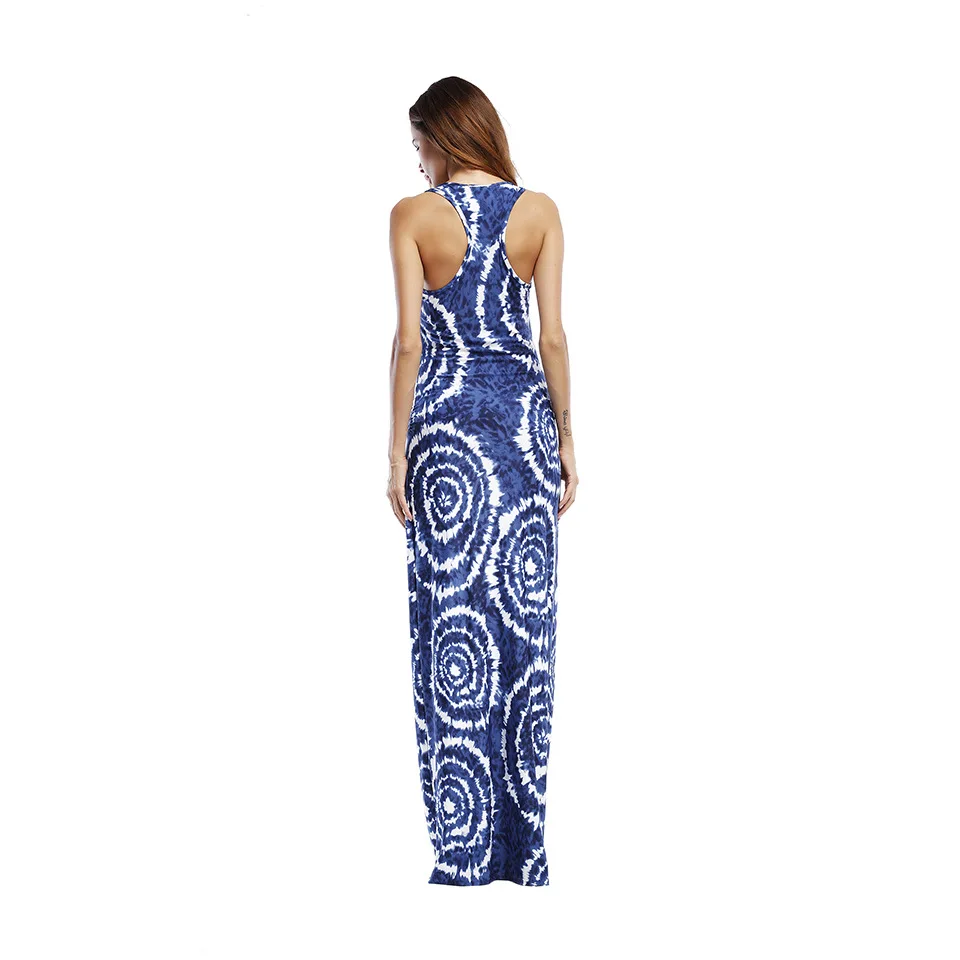 Long Dress Flower Print Strap Off Shoulder Belt Side Split Backless 2018 Summer New Hippie Sexy Maxi Dresses