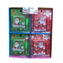 1 Набор креативный мультяшный Рождественский блокнот Санта-Клаус с шариковой ручкой мини Карманный Блокнот Канцелярские Товары для детей Подарки случайный цвет