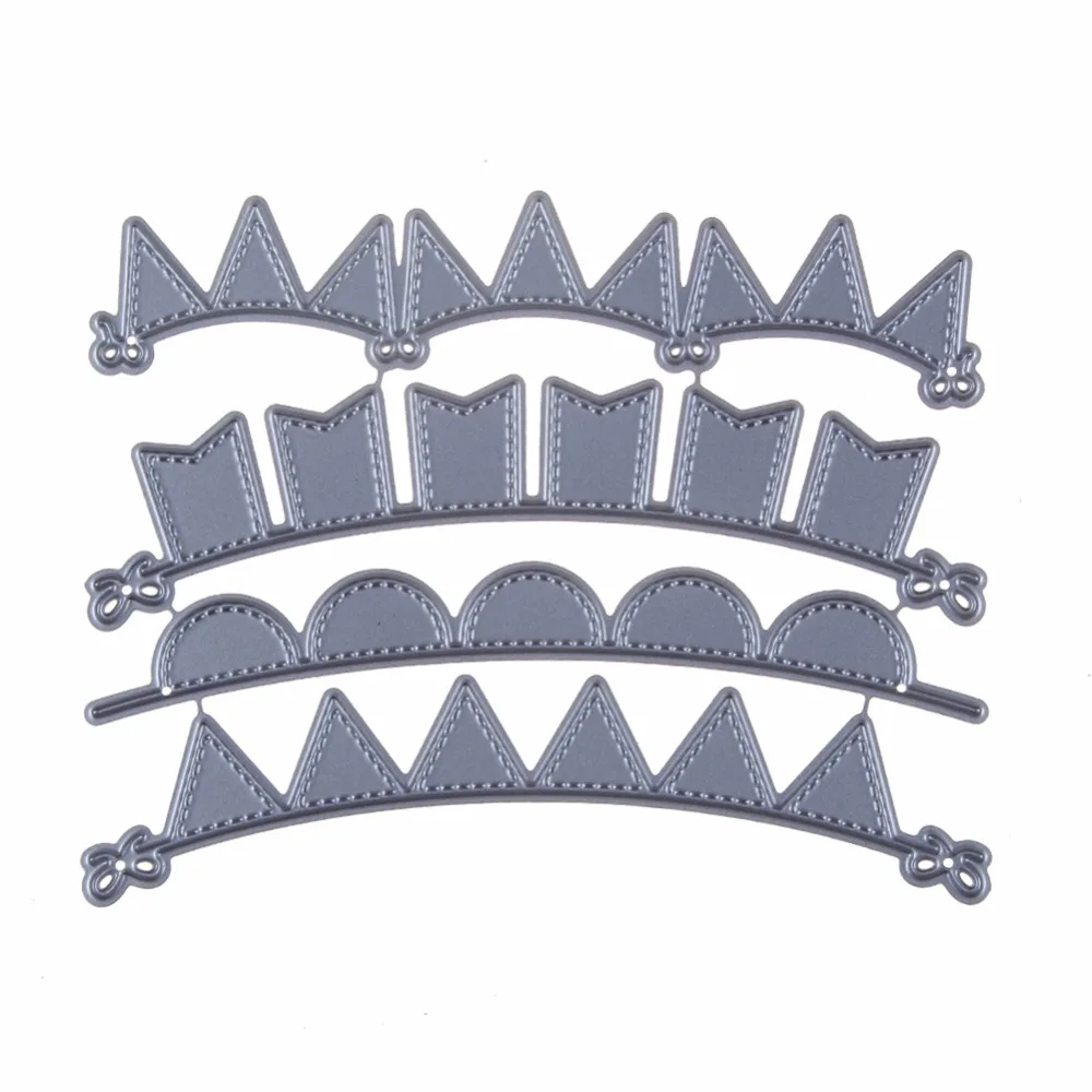  122*97mm 4Pcs Triangles Banner Metal Cutting Dies 3D DIY Scrapbooking Carbon Sharp Craft Die Photo  - 33001553582