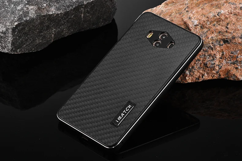 iMatch Luxury Aluminum Metal Bumper Carbon Fiber Back Cover Case for Huawei Mate 10