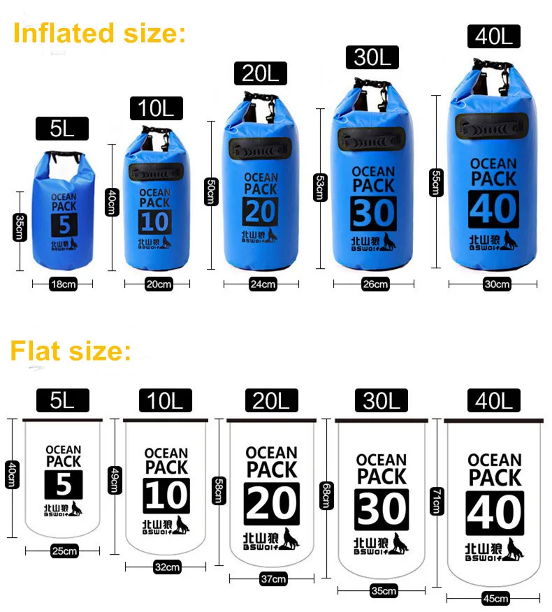 5L Outdoor Waterproof Bags Ultralight Camping Hiking Dry Organizers Drifting Kayaking Swimming Bags  (14)