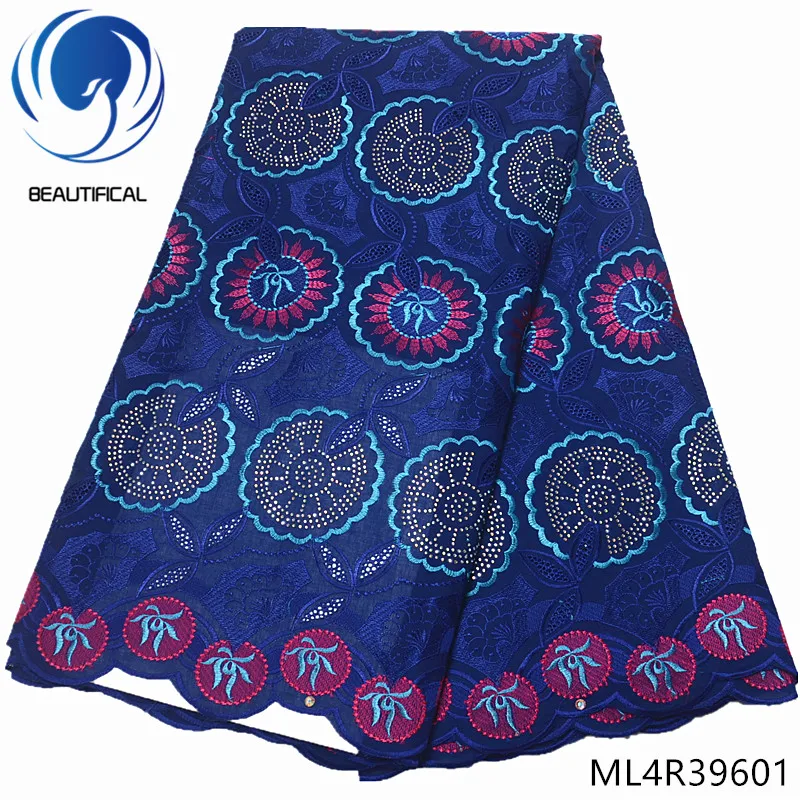 

BEAUTIFICAL nigerian lace fabrics embroidery swiss voile lace with stones high quality swiss lace fabric for wedding ML4R396