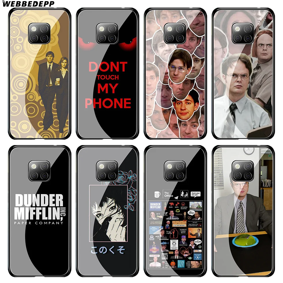 WEBBEDEPP The Office Tv Shows Tempered Glass Case for Huawei Mate 20 P20 P10 P Smart 2019 2018 &amp Honor 10 9 8X 7A Lite Pro |